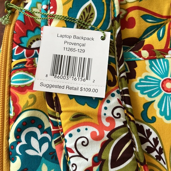 NWT VERA BRADLEY Laptop Backpack in Provençal - Picture 5 of 10